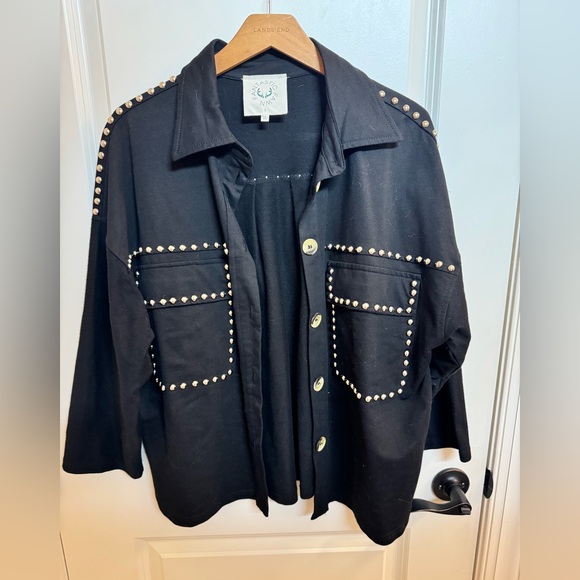 Fantastic Fawn Black‎ Studded Jacket - Picture 1 of 4
